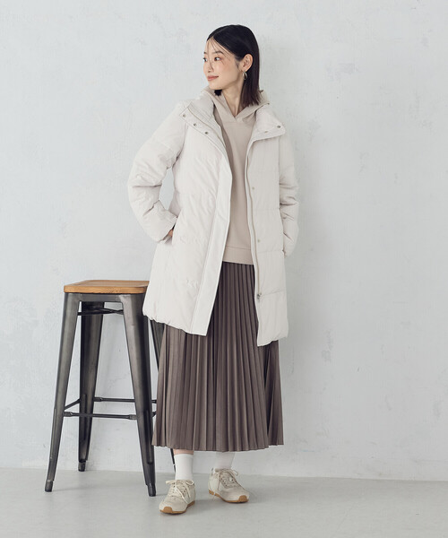 「COMME CA ISM」 プリーツスカート MEDIUM グレイッシュベージュ レディース_画像8