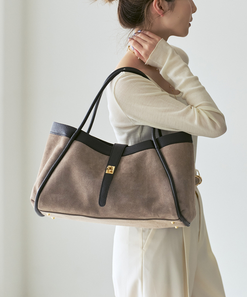 AULENTTI（オウレンティ） トートバッグ 金具付きスウェードトートBAG