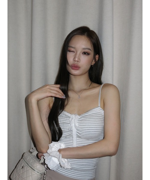 ANDWANG tシャツ Ribbon Cami Shushu Set レディース : ZOZOTOWN Yahoo