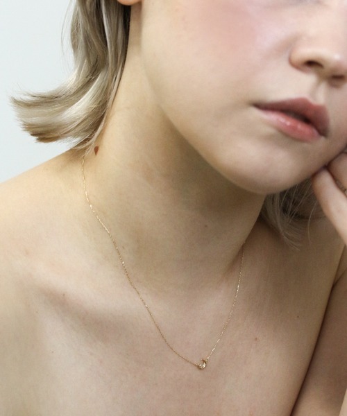 ネックレス ダイヤモンド ムーン ネックレス | K10YG レディースの画像