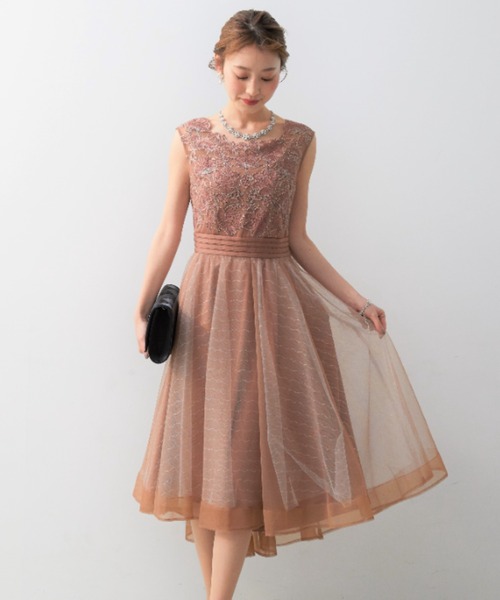 残りわずか ドレス シャイニーコードレース切替チュール刺繍スカート ミモレ丈ワンピースドレス Zozotown Paypayモール店 通販 Paypayモール コンビニ受取対応商品 Www Mysmileteethwhitening Com