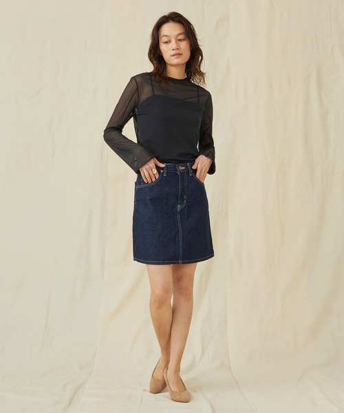 美品Lee デニムミニスカート Lee（リー） デニムスカート 大人が穿けるデニムミニスカート