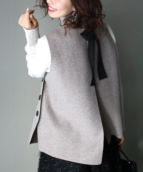 ベスト ジレ 大人のリボンベスト女性らしさが素敵 レディース Ehre style ベスト ジレ 大人のリボンベスト女性らしさが素敵