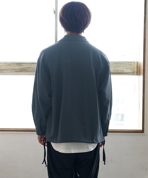 monbull 黒 ジップアップジャケット MinoriTY ブルゾン アウター 「MinoriTY」とろみ素材サイド
