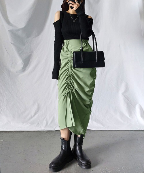 me+em select（ミームセレクト） スカート 「 7color 」シャーリング