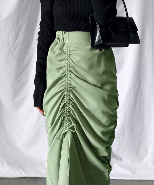 me+em select（ミームセレクト） スカート 「 7color 」シャーリング