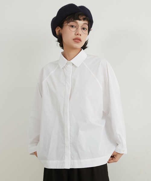 ブラウス シャツ On One's Own 長袖ルーズフィットシャツ綿100％ レディース On One's Own ブラウス シャツ 長袖ルーズフィットシャツ綿100