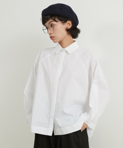 On One's Own ブラウス シャツ 長袖ルーズフィットシャツ綿100