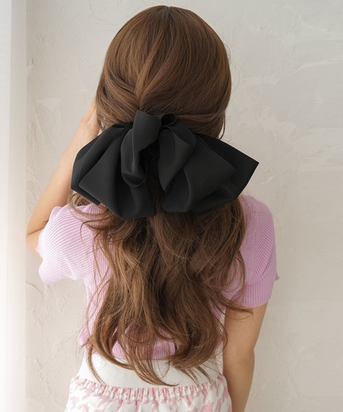 Diable baiser ヘアクリップ 大ぶり可愛いリボンバレッタ