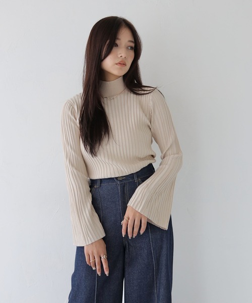 CLEIO（クレイオ） ニット セーター 「CLEIO」二重臼ベルスリーブ