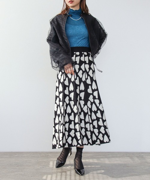 Cepica（セピカ） スカート ハート柄ジャガーニットスカート