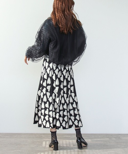 Cepica（セピカ） スカート ハート柄ジャガーニットスカート