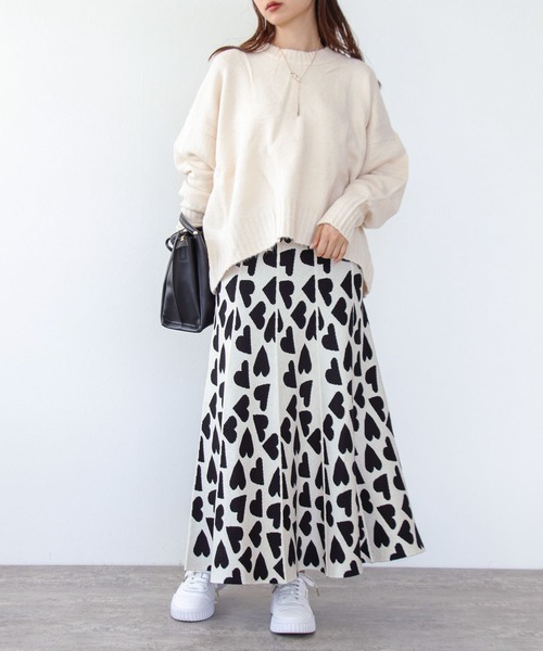 Cepica（セピカ） スカート ハート柄ジャガーニットスカート