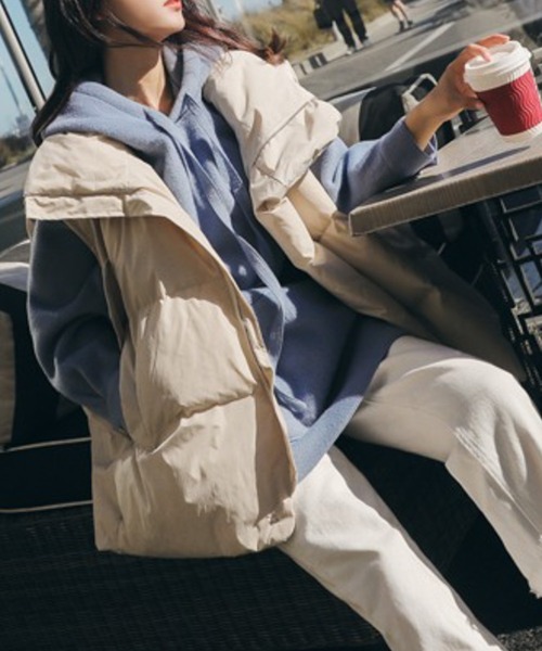 ひろママ美品グラムリップス ダウンベスト ホワイト ダウンベスト ベスト 「Lilamusant(リラミュゾン)」スタンドカラー