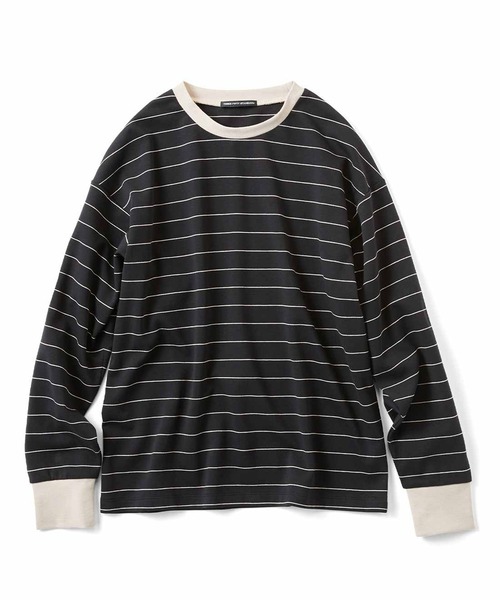 tシャツ ＴＨＲＥＥ　ＦＩＦＴＹ　ＳＴＡＮＤＡＲＤ　クルーネックのパネルボーダーＴシャツ レディース THREE FIFTY STANDARD クルーネックのパネルボーダーTシャツの会