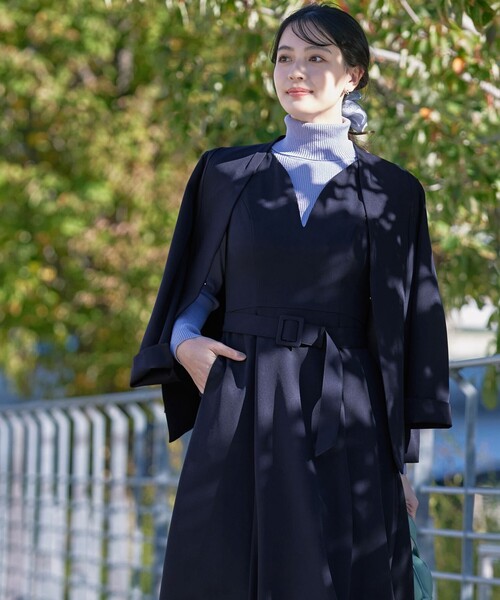 Tiaclasse ワンピース 「洗える」ラウンドキーネックジャンパー