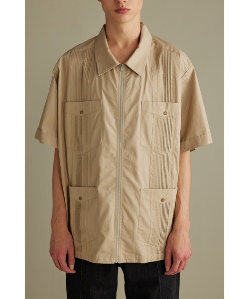 STYLEMIXER シャツ ジップルーズキューバシャツ メンズ