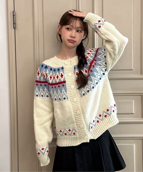 by muni:r ニット セーター ノルディック柄 ジャガードニット