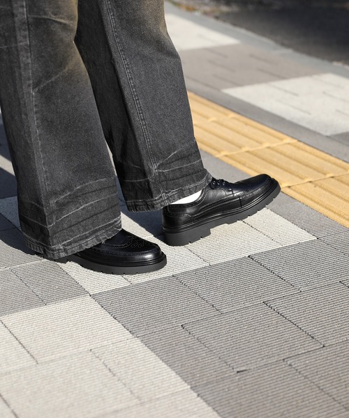 shoes365 ビジネスシューズ 「shoes365」厚底ブロックシューズ メンズ