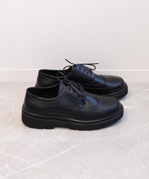shoes365 ビジネスシューズ 「shoes365」厚底ブロックシューズ メンズ
