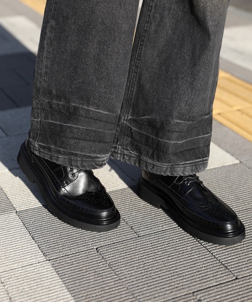shoes365 ビジネスシューズ 「shoes365」厚底ブロックシューズ メンズ