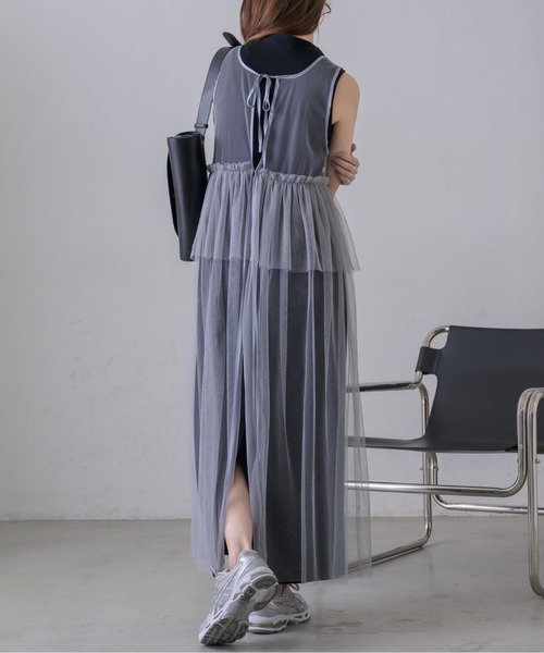 NEUNA（ヌナ） ワンピース 2wayノースリーブチュールワンピース