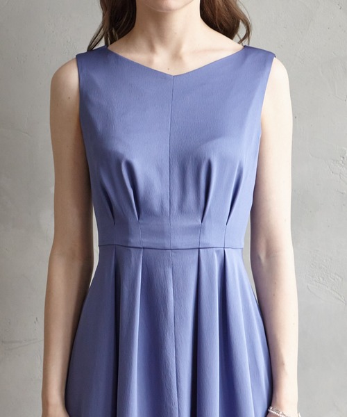 ドレス サテンノースリーブアシンメトリースカートドレス レディース  