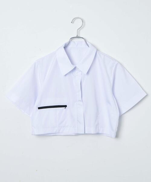 ブラウス シャツ クロップドZIPデザインシャツ レディース : ZOZOTOWN