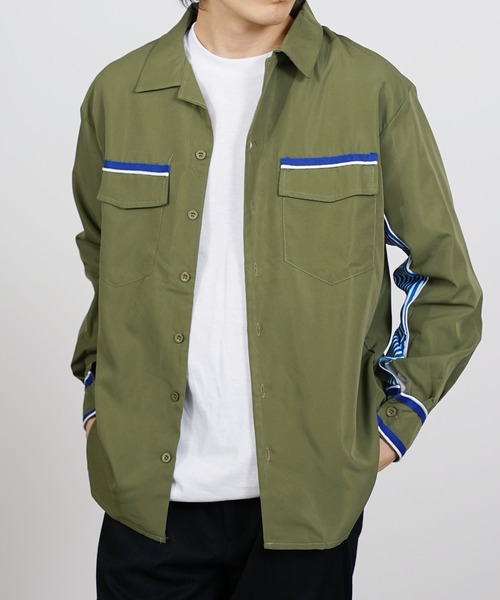 ミリタリーシャツ　ワイシャツ ミリタリーシャツ メンズ 長袖[品番：JG000014356]｜JIGGYS SHOP