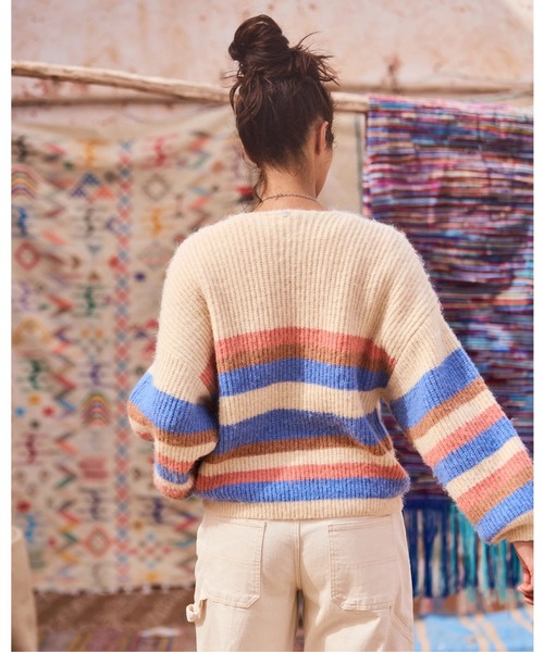 ROXY カーディガン MARBLE TILES STRIPE/ロキシーランダム