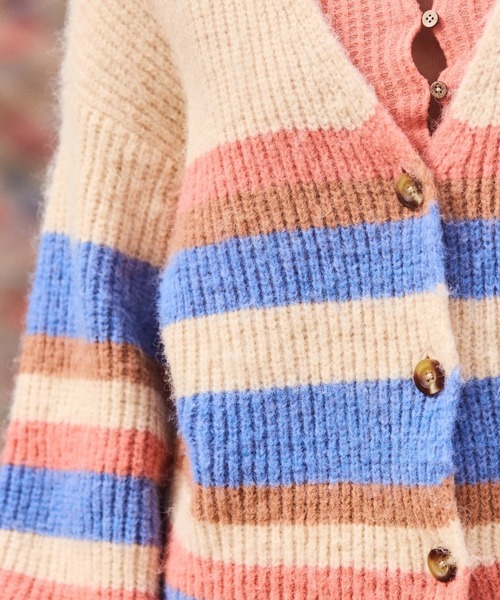 カーディガン MARBLE TILES STRIPE/ロキシーランダムボーダーカーディガン レディース ROXY カーディガン MARBLE TILES STRIPE/ロキシーランダム