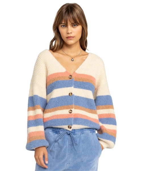 カーディガン MARBLE TILES STRIPE/ロキシーランダムボーダーカーディガン レディース ROXY カーディガン MARBLE TILES STRIPE/ロキシーランダム