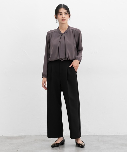 Honeys（ハニーズ） ブラウス シャツ アクセ付ボウタイブラウス