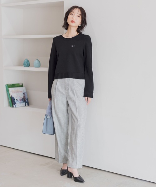 ニット セーター ロゴハートシシュウニット146896 レディース BEAMS HEART ニット セーター / ドット ジャカード レディース