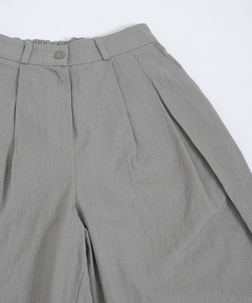 パンツ コットンシャンブレータックパンツ レディース