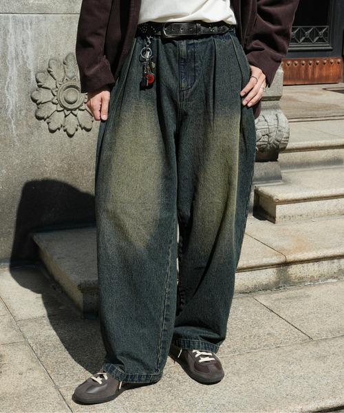 NEAT シンチバックペインターワイドパンツ M ブラック NEAT シンチバックペインターワイドパンツ M ブラック