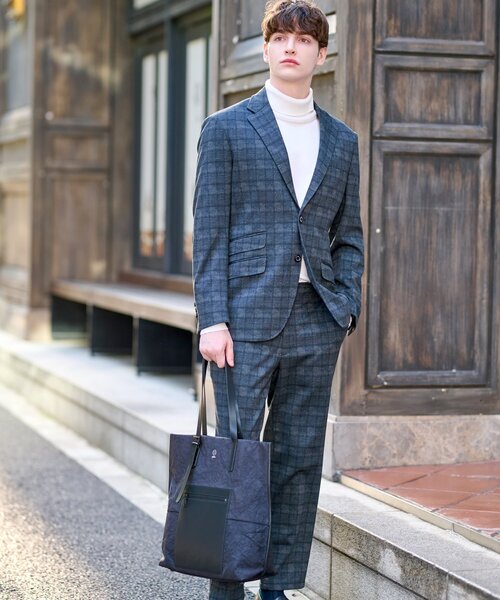 DRESSTERIOR パンツ 「セットアップ可」ネイビーグレンチェック