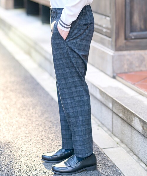 DRESSTERIOR セットアップ　パンツ　スーツ　紺　38 DRESSTERIOR パンツ 「セットアップ可」ネイビーグレンチェック