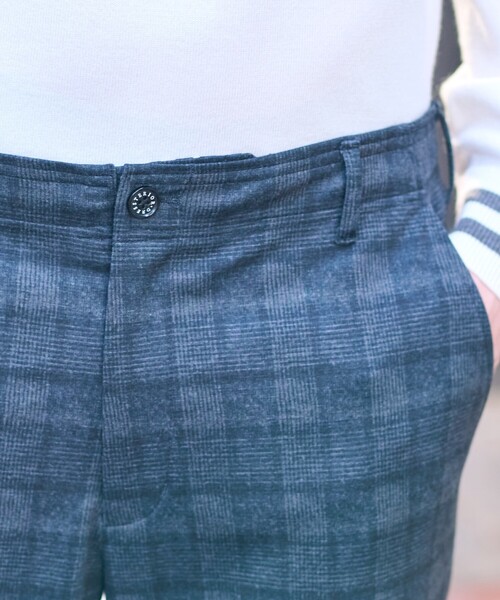 DRESSTERIOR パンツ 「セットアップ可」ネイビーグレンチェック