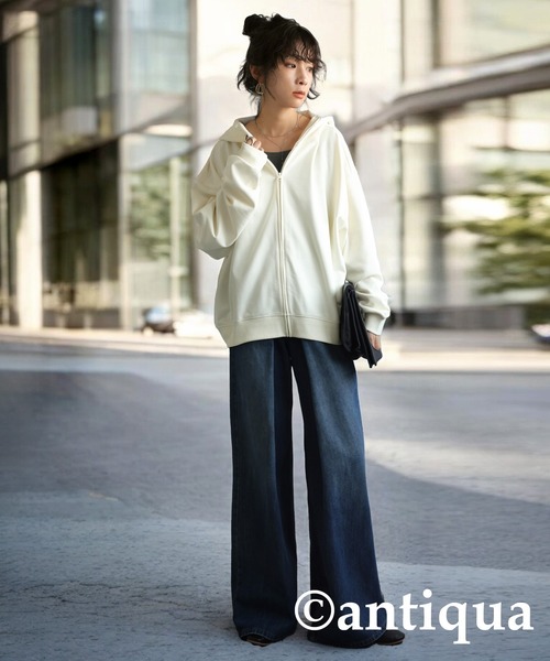 SALE❗️大人気‼️【antipua】ジップパーカー antiqua パーカー ショートジップパーカー レディース メンズ