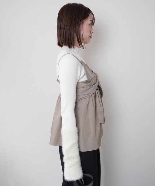 フェザースリーブニット×リボンキャミSET LADYMADE アンサンブル フェザースリーブニット×リボンキャミSET