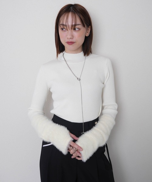 LADYMADE アンサンブル フェザースリーブニット×リボンキャミSET