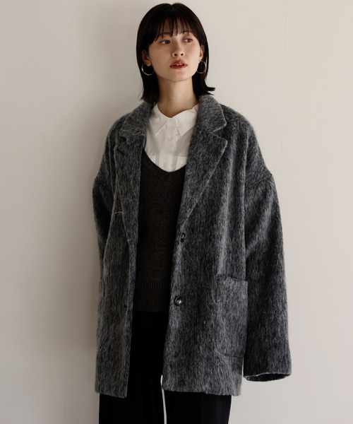 shetila（シェティラ） コート アウター ミックスシャギー オーバー