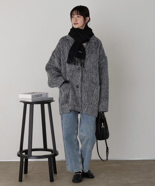 shetila（シェティラ） コート アウター ミックスシャギー オーバー