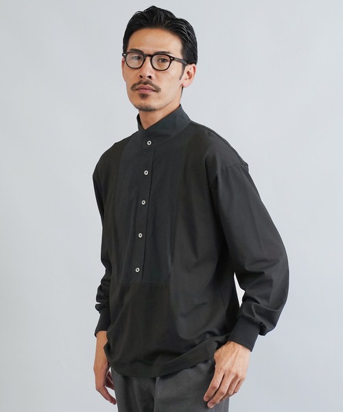 【新品】定価16,500円シャツコンビデザインプルオーバー JIGGYS SHOP（ジギーズショップ） シャツ カットコンビスタンドカラー