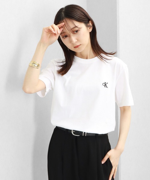 売れ筋商品|||カルバンクライン Tシャツ レディース トップス MONOLOGO SLIM TEE 2 PACK - Basic T-shirt - aragon/bright white Calvin Klein Jeans MONOLOGO SLIM TEE 2 PACK - T-shirt basic