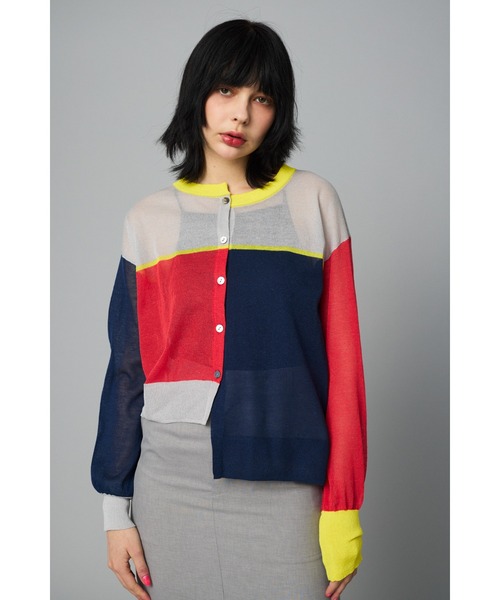 【HeRIN .CYE】アシンメトリーラインカーディガン HeRIN.CYE カーディガン Asymmetry line cardigan