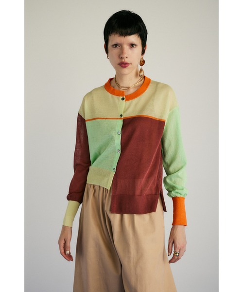 【HeRIN .CYE】アシンメトリーラインカーディガン HeRIN.CYE カーディガン Asymmetry line cardigan