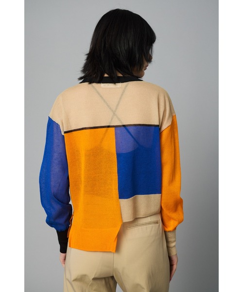 HeRIN.CYE カーディガン Asymmetry line cardigan