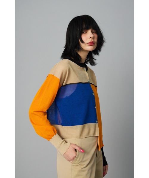 HeRIN.CYE カーディガン Asymmetry line cardigan